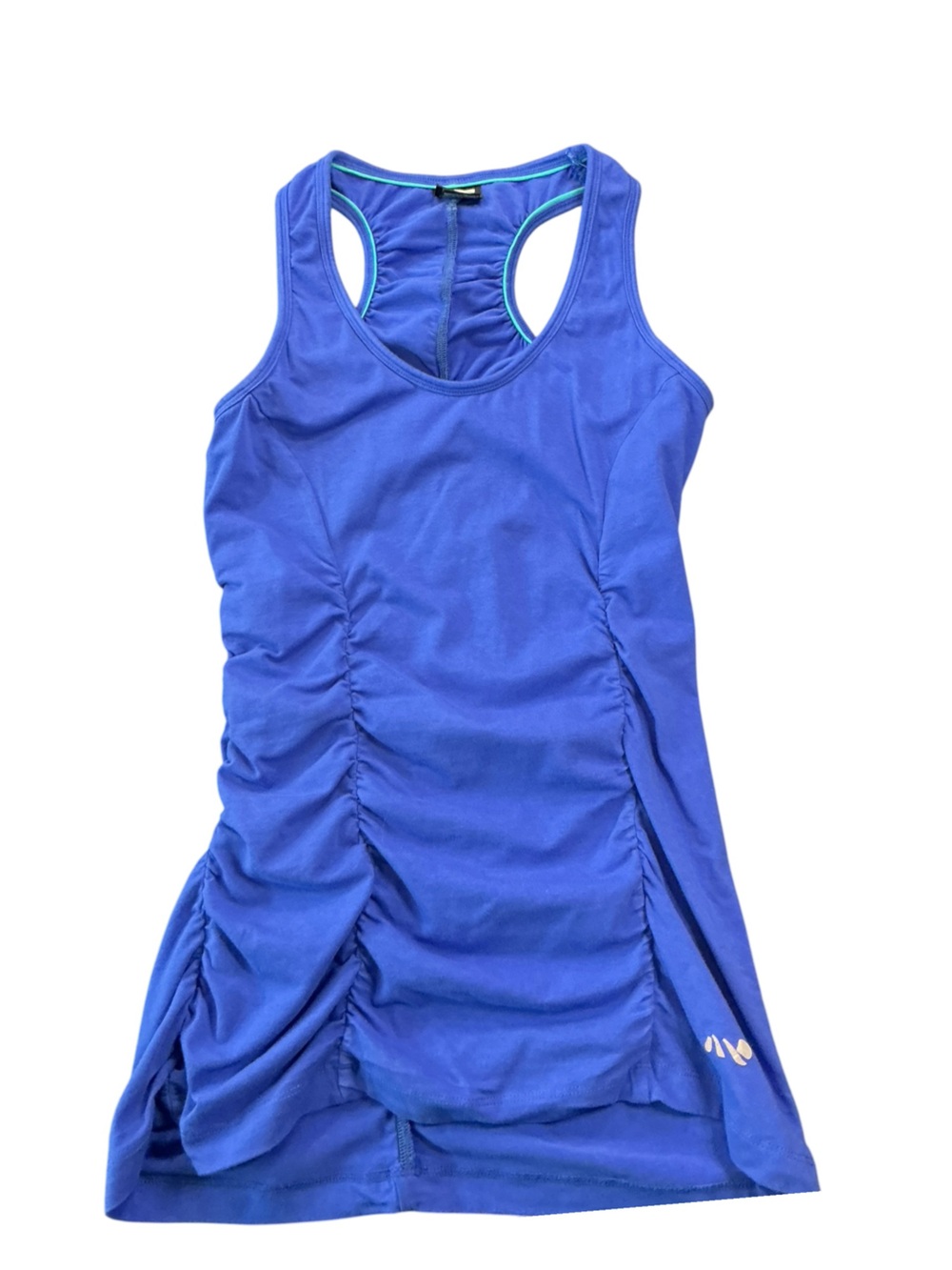 Marika Magic Royal Blue Ruched Racerback Stretch Workout Tank Top size Medium